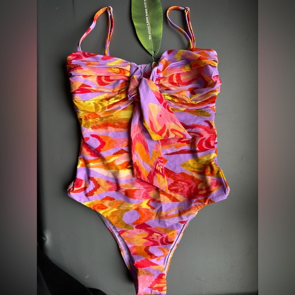 FARM RIO PAINTED FISHES BANDEAU ONE PIECE - Picture 9 of 13
